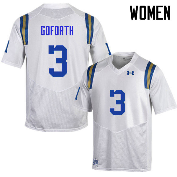 Women #3 Randall Goforth UCLA Bruins Under Armour College Football Jerseys Sale-White